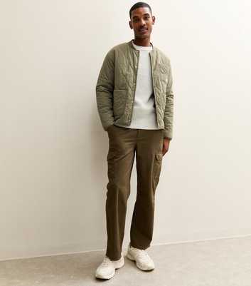 Dark Khaki Relaxed Cargo Trousers