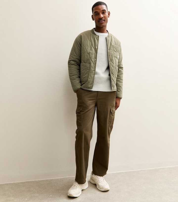 Dark Khaki Relaxed Cargo Trousers