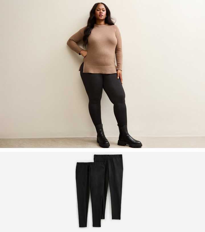 Curve 2 Pack Black Jersey Leggings
