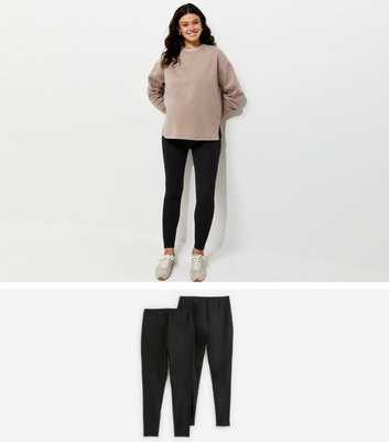 Maternity Pack Of 2 Black Leggings