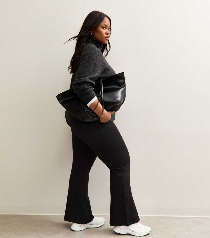 Curves Black Kick Flare Leggings