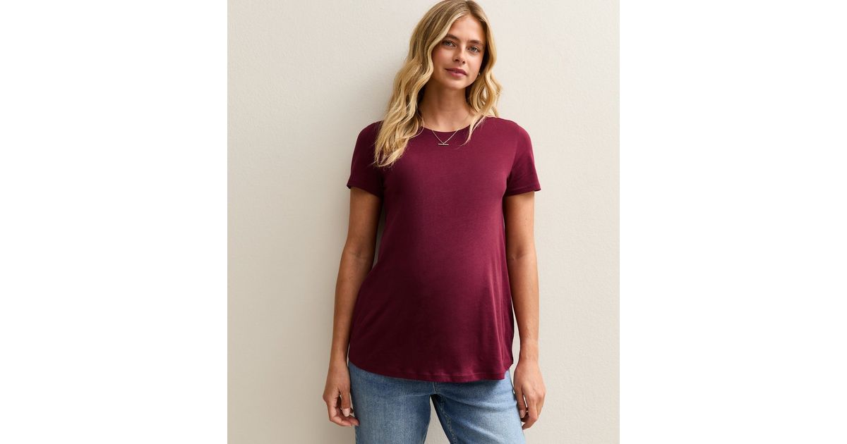 Robe De Grossesse Manches Courtes Imprimé Floral Isabel Maternity - Taille M Bordeaux