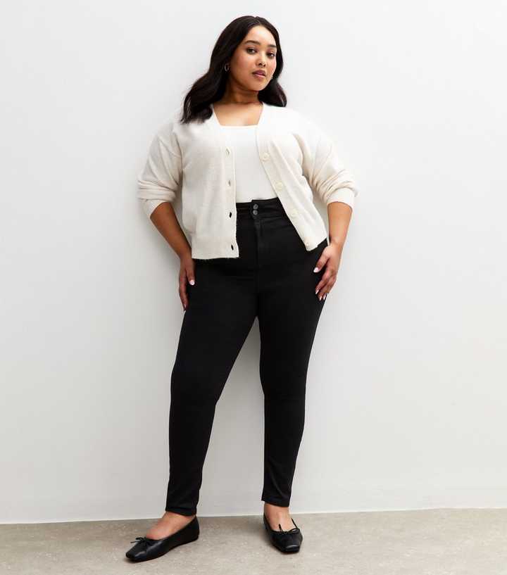Curves Black Yazmin High Waisted Slim Leg Jeans