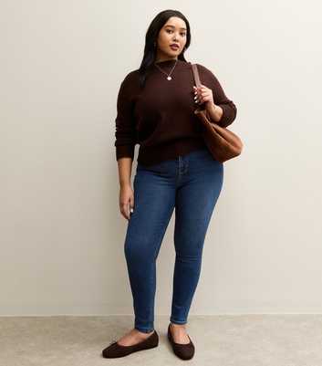 Curves Dark Blue Yazmin High Waisted Slim Leg Jeans