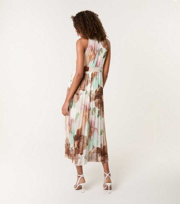 Khaki Floral Wrap Dress Blue Vanilla Dark Khaki Floral Print