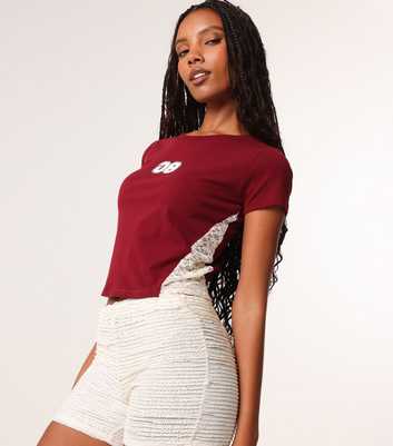 Pink Vanilla Dark Burgundy Lace Top