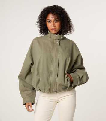 Blue Vanilla Khaki Bomber Jacket
