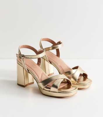 Gold Platform Heel Sandals