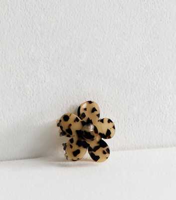Brown Tortoiseshell Flower Hair Clip