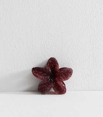Brown Gem Embellished Tropical Flower Hair Claw Clip