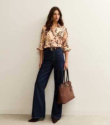 Tall Pink Animal Print Satin Blouse