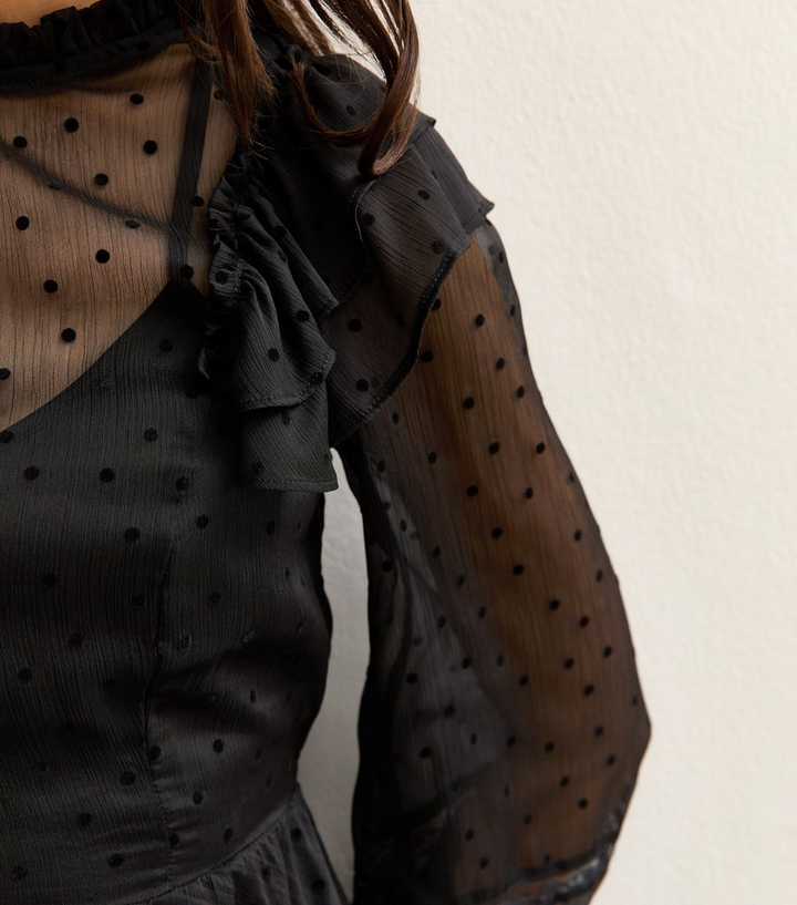 mesh midi dress black Kith Women Miki Mesh Midi Dress