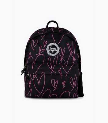 Hype Black Glitter Heart Backpack
