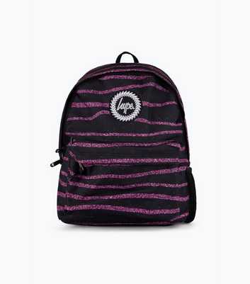 Hype Black Glitter Stripe Backpack