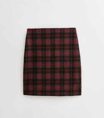 Tall Red Check Tube Mini Skirt