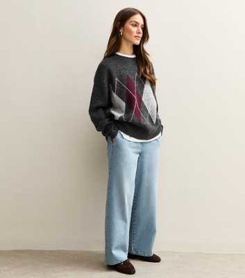Petite Light Blue Pull On Wide Leg Jeans