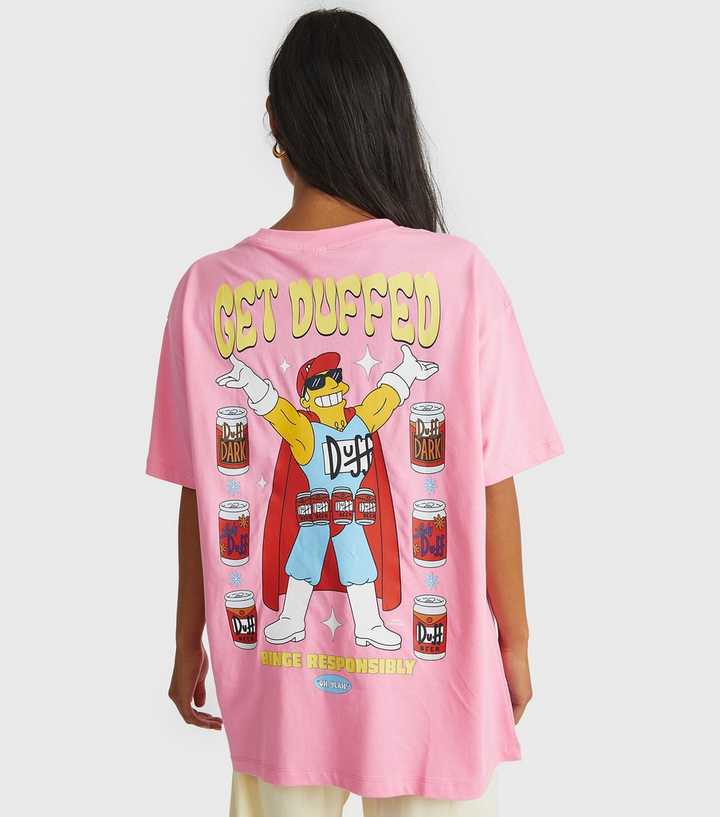 Skinnydip Pink The Simpsons Get Duffed Print T-Shirt