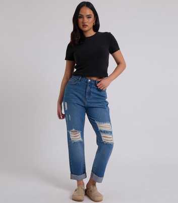 Urban Bliss Blue Ripped Mom Jeans
