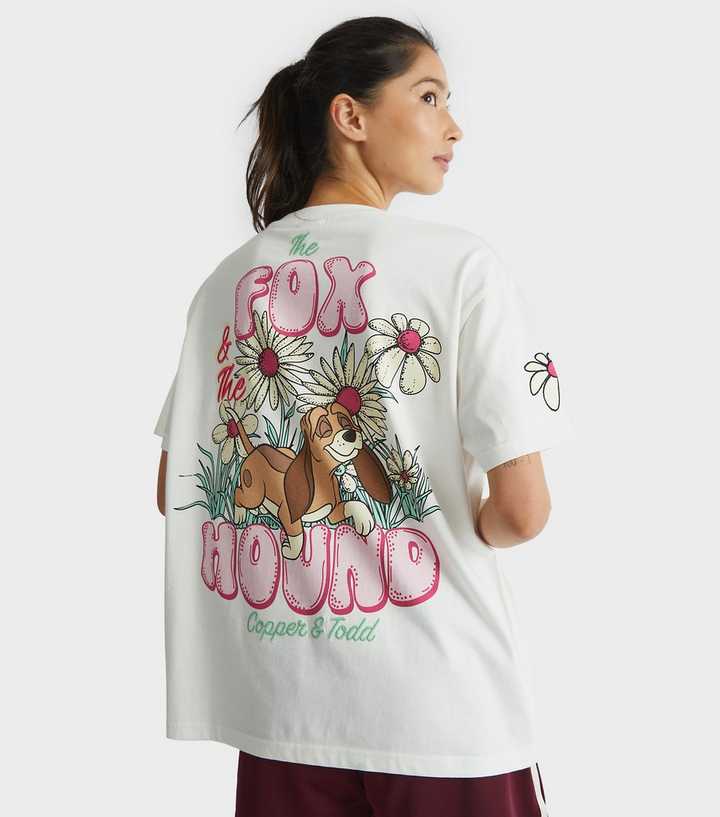 Skinnydip White Disney Fox And Hound Flower Print T-Shirt