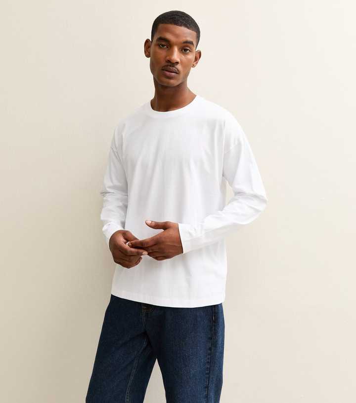 White Oversized Long Sleeve Top