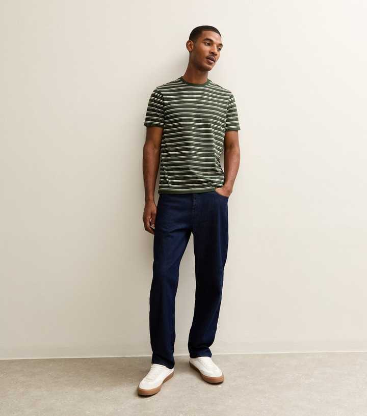 Green Regular Striped Crew Neck T-Shirt