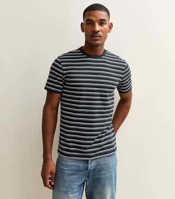 Blue Regular Striped Crew Neck T-Shirt