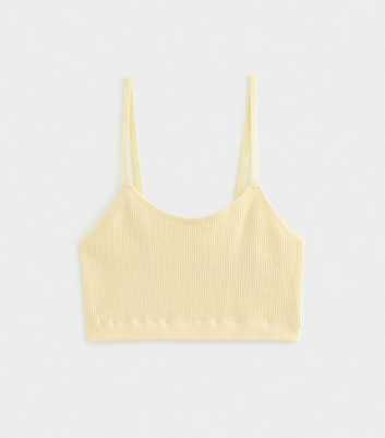 Girls Light Yellow Ribbed Seamless Bralette