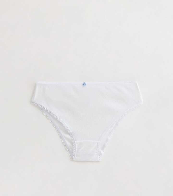 Girls White Heart Patterned Briefs