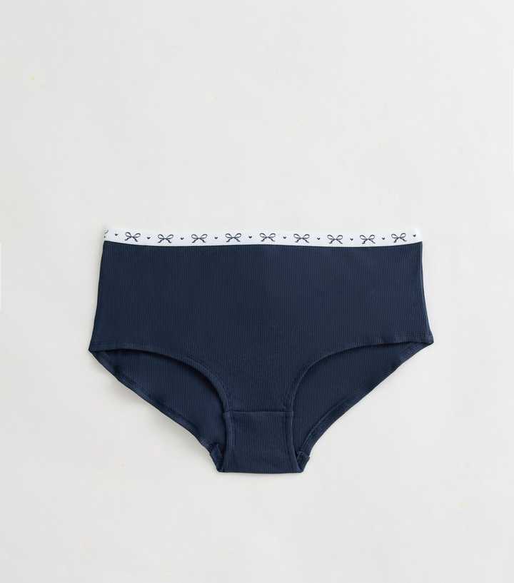 Navy Ribbed Boxer Shorts