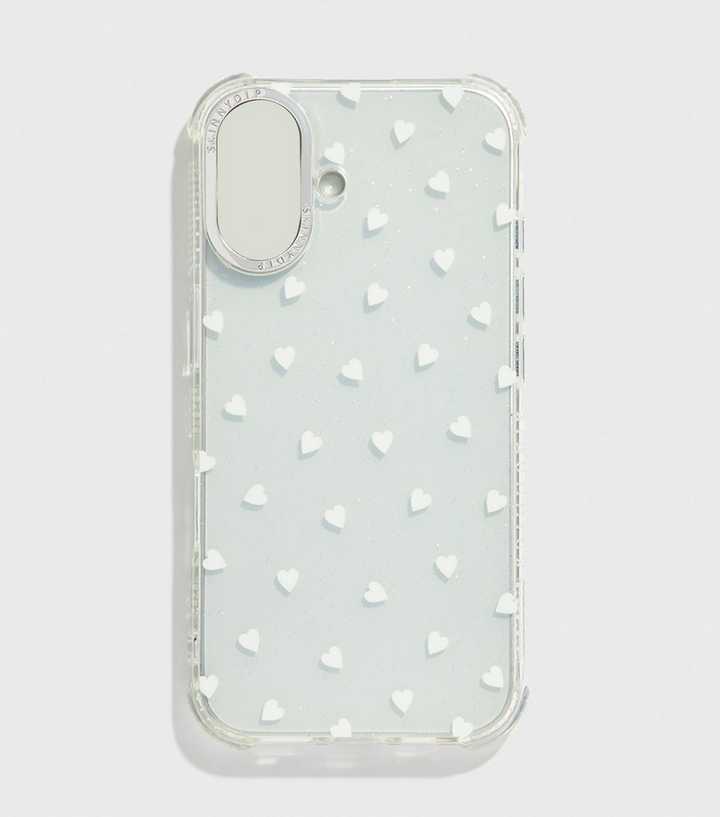 Skinnydip White Heart Print Iphone Case