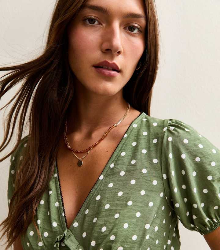 new look green tea dress Green floral tea dress New Look L (12-14) New