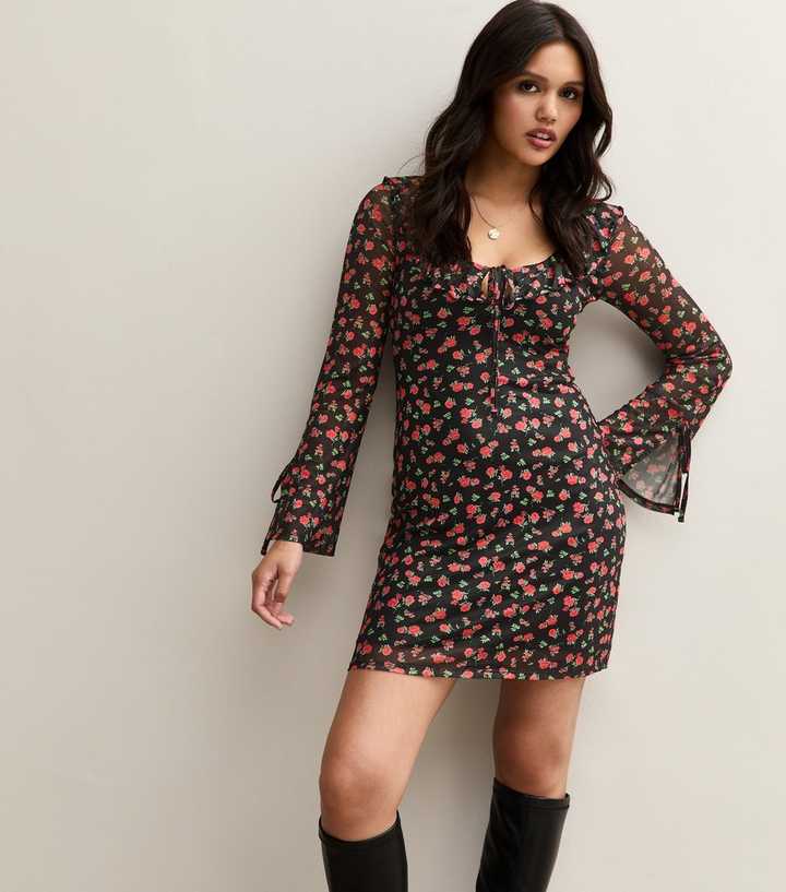 blue short sleeve dress Julieta Puff Sleeve Mini Dress Steel Blue
