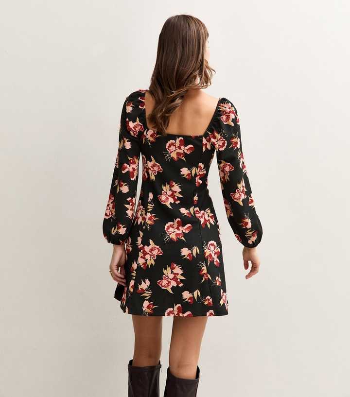 long sleeve milkmaid mini dress ASOS DESIGN Tall textured milkmaid long sleeve pleated mini dress in dusky rose