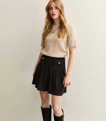 Black Pleated Mini Skirt