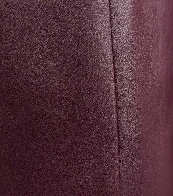 Dark Burgundy Faux Leather Sleeveless Mini Dress | New Look