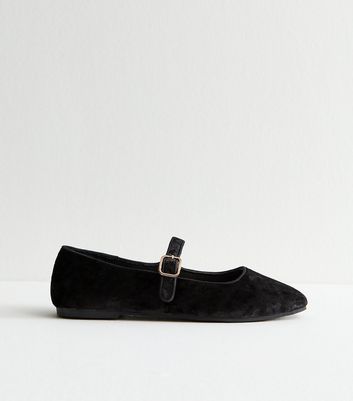 Black Velvet Mary Jane Shoes
