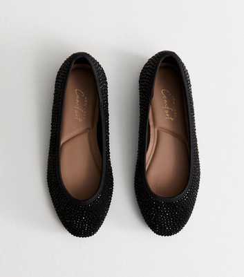 Black Studded Ballet Pumps