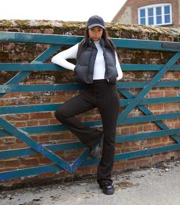 Pink Vanilla Black Diamante Sleeveless Puffer Gilet