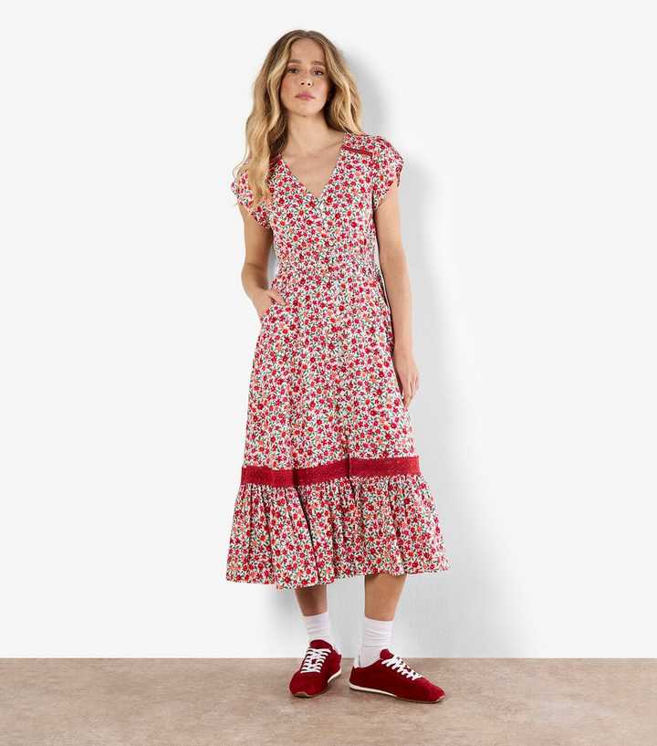 fitted lace wedding dress New Look Women's Dress Floral Print Slim Dress Deep V-Neck Work Dress Short  Sleeve Work Dress Midi Sexy Dress Women Black Glitter, red, XXL :  Amazon.co.uk: Fashion