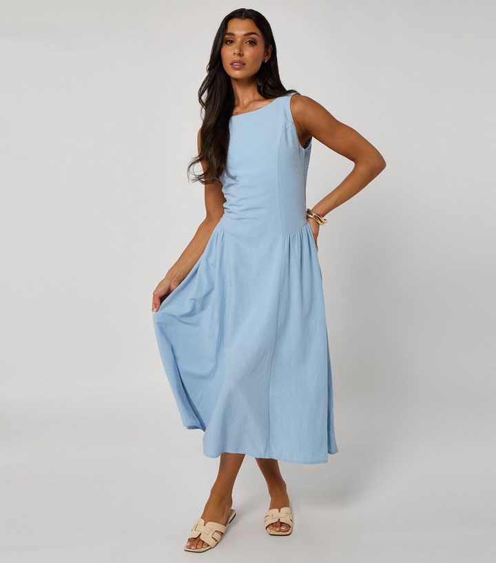 Urban Bliss Light Blue Flared Midi Dress