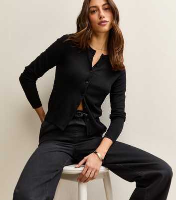 Tall Black Pull On Wide Leg Jeans