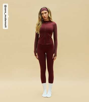 Rise by Zara McDermott Burgundy V-Waist Leggings