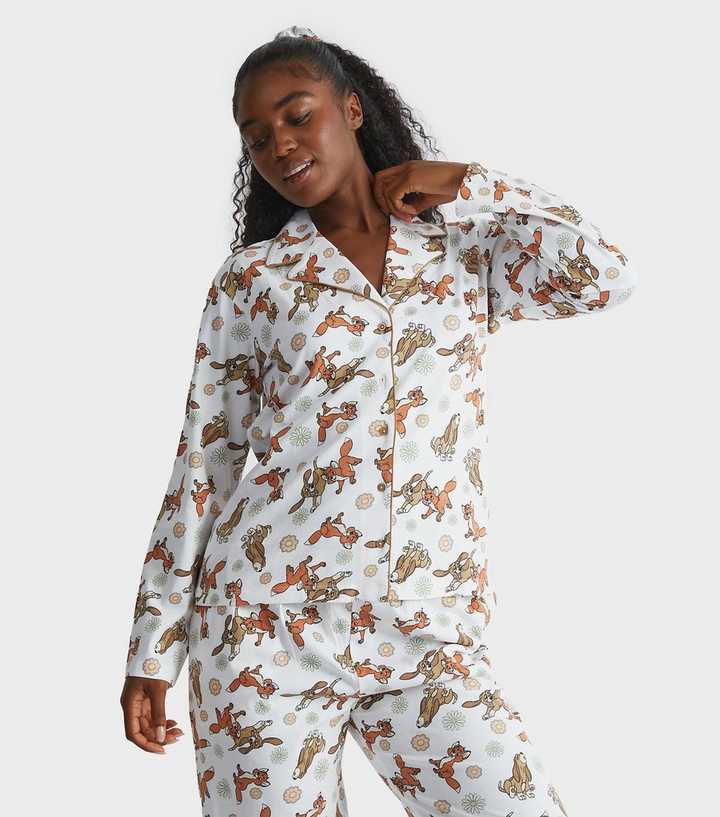 Skinnydip Cream Fox and Hound Print Shirt and Trousers Pyjama Set