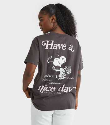 Skinnydip Grey Snoopy Have A Nice Day Print T-Shirt