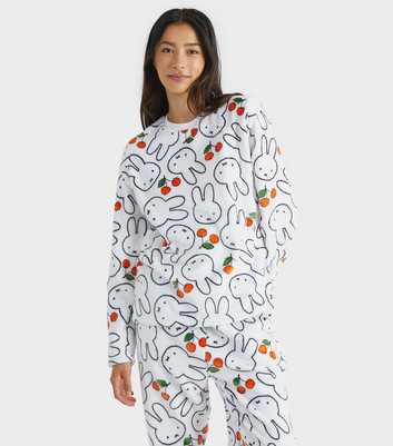 Skinnydip White Miffy Cherry Fleece Pyjama Set
