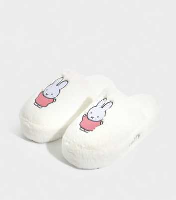 Skinnydip White Embroidered Miffy Slippers