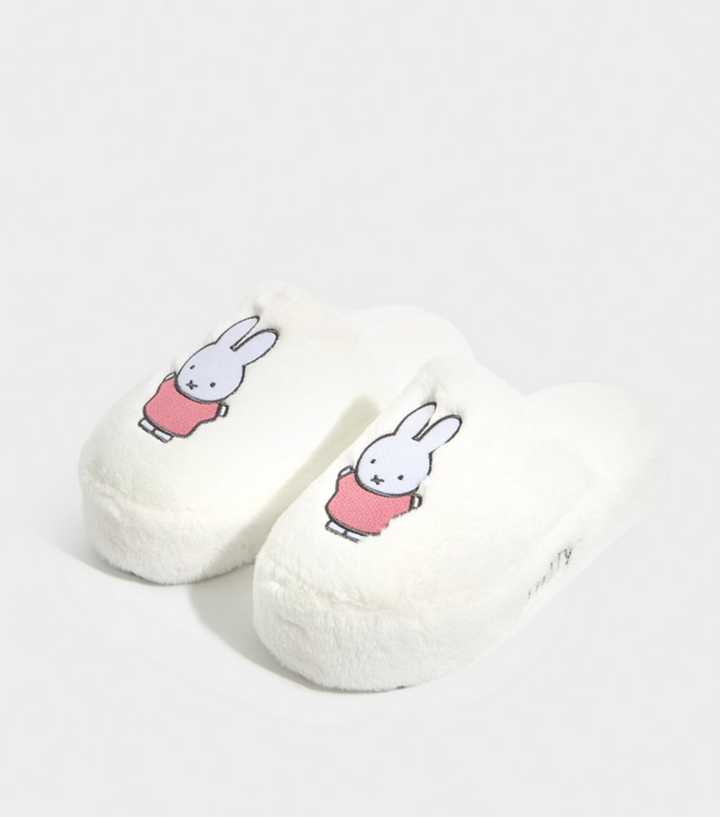 Skinnydip White Embroidered Miffy Slippers