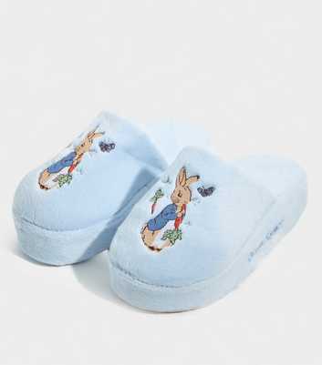 Skinnydip Light Blue Embroidered Peter Rabbit Slippers