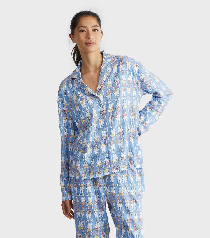 Skinnydip Blue Miffy Flower Print Shirt and Trousers Pyjama Set
