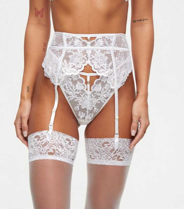 Ann Summers White The Icon Waspie Suspender Belt